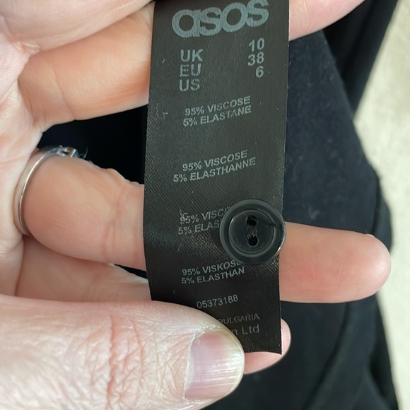 ASOS Women Henley Midi Dress Size 6 Black Jersey Knit Contemporary Whimsigoth - Picture 10 of 14